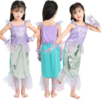 Летнее Платье для маленьких девочек, платья в горошек с цветочным принтом для новорожденных, платья с перчатками, платья для Крещения, Фиолетовое платье принцессы на День рождения Для