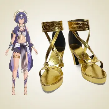 Обувь с героями аниме Genshin Impact Candace, обувь для косплея, ботинки, реквизит для костюмированной вечеринки