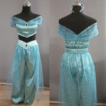 Лампа Аладдина для взрослых и девочек, платья для костюмов Жасмин, костюмы принцесс для вечеринки в честь Хэллоуина, танец живота
