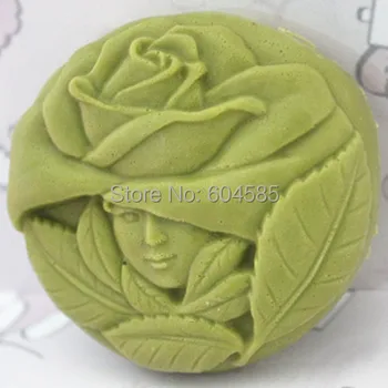 C163 Rose girl Craft Art Силиконовая форма для мыла Ремесленные формы DIY формы для мыла ручной работы