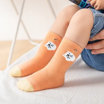5 пар носков для девочек 0-3 лет, милые носки-трубочки, носки в пол, весенне-осенние хлопчатобумажные носки для малышей
