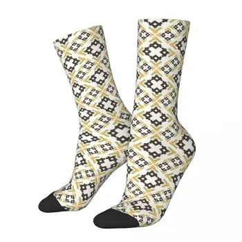Ретро Уникальный дизайн футбольных носков в клетку в стиле Ретро, полиэстеровые носки средней длины для женщин и мужчин, дышащие