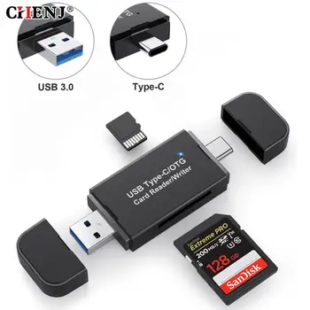 Универсальный Кард-ридер 3 В 1 Type C и Micro USB и USB To Micro SD TF USB OTG Адаптер Smart Memory Microsd Cardreader Для iPad PC