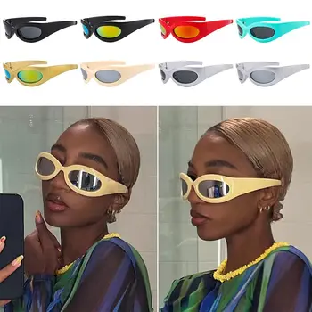 Ретро UV400 Винтажные солнцезащитные очки Y2K, Женские солнцезащитные очки, солнцезащитные очки в стиле панк, Мужские очки, спортивные очки