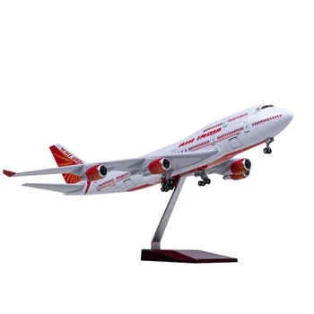 47 см Air India B747 B747-400 Модель самолета в Масштабе 1/160 Из Смолы Самолет со светом и Колесом F Коллекция Подарочных Игрушек Дисплей