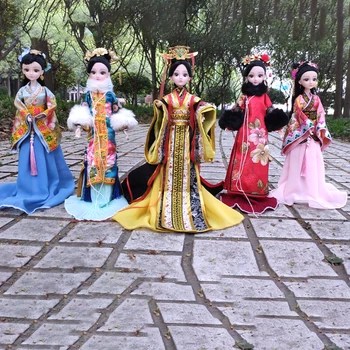 Древняя одежда В китайском стиле Одеваются 30 см Имитационная Кукла Ручной работы С Подвижными Суставами Традиция Hanfu Fairy Concubine Toys ZH169