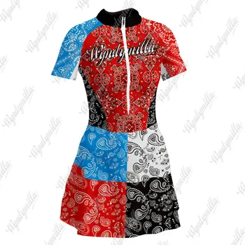 Wyndymilla/Женский маленький костюм с короткими рукавами Macaquinho Feminino Saia Bike Flor, платье из лайкры с принтом на велосипеде на открытом воздухе