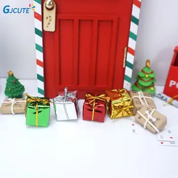 4шт миниатюрные подарочные коробки 3D мини Рождественский миниатюрный кукольный домик куб подарочная коробка Кукольный дом мебель наборы игрушки для рождественский декор