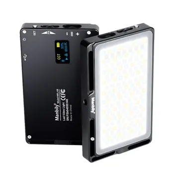 Manbily MFL-08 Ультратонкий светодиодный карманный светильник RGB, Двухцветный OLED-экран с регулируемой яркостью 2500 K-8500K, RGB-видеосигнал, заполняющий свет