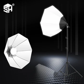 Комплект софтбоксов для фотосъемки, Портативный восьмиугольный софтбокс, 70 Вт, светодиодная вспышка, зонт с 2-метровой подставкой, аксессуары для фотостудии