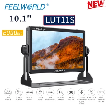 FEELWORLD LUT11S 10,1-дюймовый 2000nit Сверхяркий IPS сенсорный экран с поддержкой 3D-технологии, совместимый с HDMI, Полевой монитор камеры с внешним F970