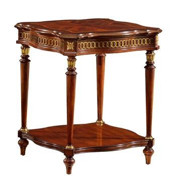 Квадратный угловой стол, Антикварный угловой стол, Деревянный угловой стол торцевой стол из массива дерева