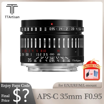 TTArtisan 35 мм F0.95 APS-C Беззеркальная Камера в стиле ретро с ручной Фокусировкой Объектива для Fuji X-A1 X-H1 X-T100 Sony A6000 Canon R7 M2
