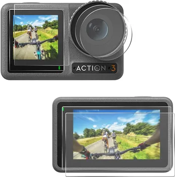 Для DJI Action 3 Защита экрана объектива HD от царапин, закаленное стекло для спортивной камеры DJI Osmo Action 3, Фотоаксессуары