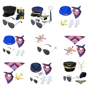 Комплект костюма Капитана авиакомпании, комплект Одежды Пилота, Аксессуары для Косплея Стюардессы