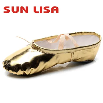 SUN LISA Профессиональные мягкие балетки для женщин, Леди, детей, Танцевальная обувь на спилковой подошве, обувь для йоги, Танцевальная обувь на плоской подошве