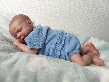 NPK 48 см Новорожденная кукла Реборн Паскаль, Спящий ребенок, Реалистичные волосы настоящего ребенка, мягкие на ощупь, нарисованные вручную