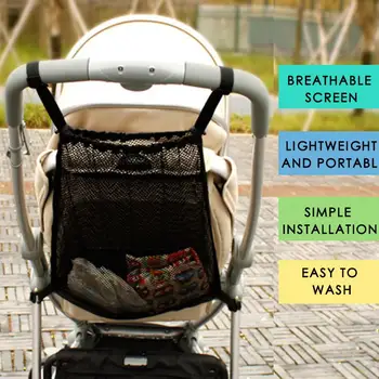 Подвесная сумка для детской коляски, Летняя детская коляска, Сетчатый карман, Сумка для хранения, Подвесная сумка, Аксессуары для коляски
