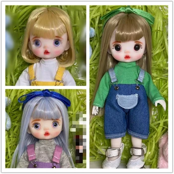 16 см Модный Мини-Парик BJD Кукла Подвижный Сустав Куклы для Девочек 3D Большие Глаза Красивая Милая Игрушка 