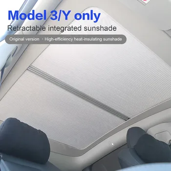 Для tesla модель 3 2019-2022 модель Y Авто Стеклянная крыша Солнцезащитный козырек Передний Задний Люк В крыше Жалюзи Сетчатый люк в крыше солнцезащитный козырек