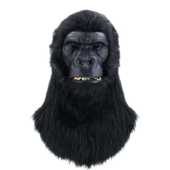 MXMB Страшные и новые маски обезьян, более жуткие Маски для головы животных, Шимпанзе, Горилл с волосами