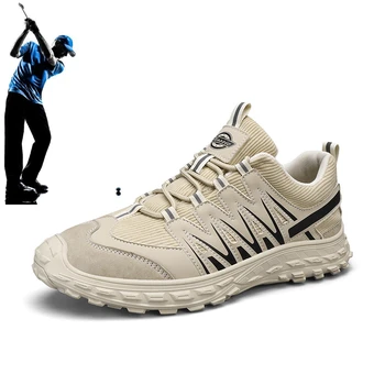 Новая Профессиональная обувь для гольфа, мужская Сетчатая дышащая обувь для гольфа, уличная легкая обувь для ходьбы, мужские размеры 39-46