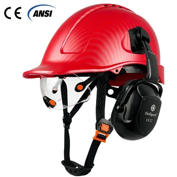 Защитный шлем CE с козырьком, наушники для инженера, Каска ABS Ansi Для мужчин, Вентилируемая защита головы для промышленных работ