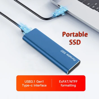 Мобильный твердотельный накопитель USB 3,1 Высокоскоростной Портативный SSD-накопитель 4 ТБ 8 ТБ 32 ТБ Type C Жесткие диски для ноутбука/Windows/Mac Внешний накопитель