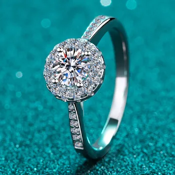 кольцо с бриллиантом из муассанита превосходной огранки 1 карат с сертификатом GRA, кольца из стерлингового серебра, женское кольцо для прополки, может пройти тест
