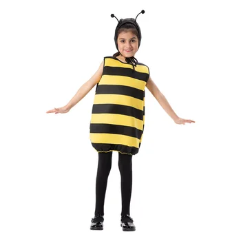 Унисекс, костюм животного Пчелы, Детский комбинезон с губкой для мальчиков и девочек, Пурим, Хэллоуин, Школьная вечеринка, Маскарадный костюм, Косплей