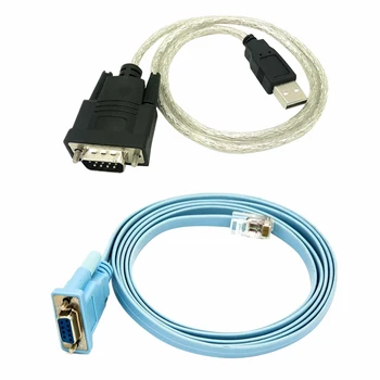 Сетевой кабель RJ45 Последовательный кабель Rj45 к DB9 и RS232 к USB (2 в 1) Сетевой адаптер CAT5 LAN Консольный кабель