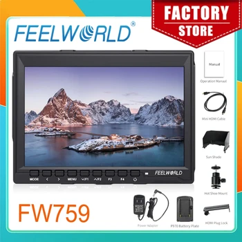 FEELWORLD 7-Дюймовый Полевой монитор DSLR-камеры FW759 4K HDMI AV-вход IPS HD 1280x800 ЖК-дисплей Видео Ассистент Переносной для Камеры