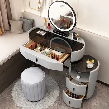 Современный Туалетный столик для спальни, Туалетный столик, Стеклянный Столик, Сундук, Комод для спальни, Комоды для хранения, Столик с Зеркалом, столик для макияжа