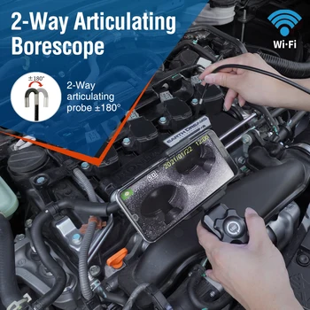 диагностический инструмент эндоскоп камера для осмотра автомобиля для IOS Android детальный зонд эндоскоп ansitool видеокамера для проверки труб бороскоп