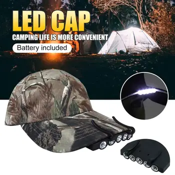 Практичный головной светильник с 5 светодиодами, ночник для Рыбалки на открытом воздухе, Кемпинг, Охота, Походная шляпа, фонарь, Охотничья кепка с зажимом