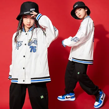 Новое поступление, Детский танцевальный костюм в стиле хип-хоп, школьная одежда для уличных танцев, Джазовая бейсбольная форма для девочек, Детский спортивный костюм