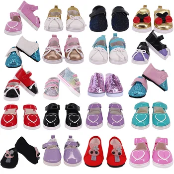 Кукольная обувь 7 см, Ручная работа для американских девочек 18 дюймов и 43 см, Обувь с блестками, Для новорожденных, Аксессуары, Обувь, Подарки, Праздничные игрушки