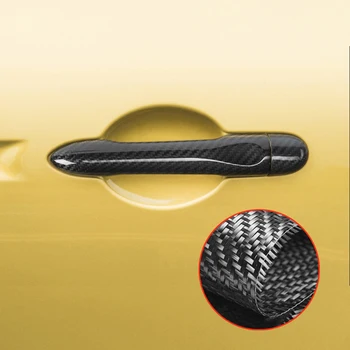 Защитные декоративные наклейки на дверную ручку из углеродного волокна для новых автомобильных аксессуаров Smart 453 Forfour для экстерьера