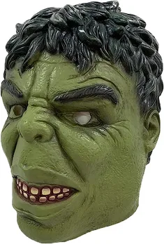 Маска Халка супергероя из фильма, латекс, роскошные аксессуары для костюмов, реквизит для маскарада на Хэллоуин, зеленый
