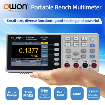 OWON XDM1041 Настольный цифровой мультиметр с USB-портом 3,7 дюйма, ЖК-мини настольный измеритель True RMS