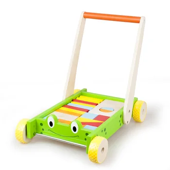 Детский Деревянный Многофункциональный и красочный ручной блок, автомобильные ходунки, развивающие игрушки для раннего обучения детей