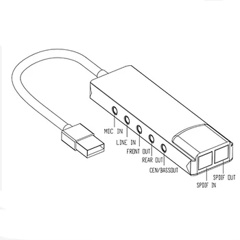 Звуковая карта USB Из Алюминиевого Сплава, Внешний Аудиоконвертер AC-3 DTS, Адаптер для наушников, Звуковая карта 7.1 5.1 Канала для Настольного Ноутбука