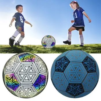 Флэш-мяч, светящиеся футбольные игрушки на открытом воздухе, Светящиеся футбольные мячи, светящиеся в темноте № 5, Голографический футбольный мяч, Светящийся футбольный мяч