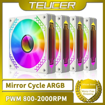 TEUCER Prism12025 PC Case Вентилятор 120 мм 5 В 3Pin ARGB Циклический Зеркальный Световой Эффект PWM от 800 до 2000 об/мин Охлаждающий Вентилятор