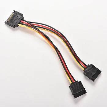 1 шт. 15-контактный разъем для подключения кабеля питания SATA к 2x 15-контактным разъемам с металлическим зажимом