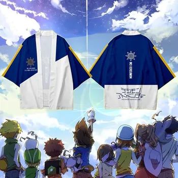 Рубашка-кимоно Digimon 3d, Косплей, Японское Аниме, Летние Мужские И женские Топы с семиточечными рукавами, Повседневный кардиган, куртка, Одежда Больших размеров