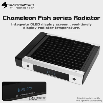 Barrowch Chameleon Fish Модульный 120/240/360/480 мм Радиатор С OLED-дисплеем POM/Акриловый Входной модуль Подходит Для 12-сантиметрового вентилятора