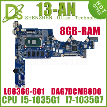 Материнская плата KEFU L37349-601 L68366-601 для ноутбука HP 13-AN 13-AN0031 с i5-8265U I7-8565U i5-1035G1 i7-1035G7 8 ГБ оперативной памяти