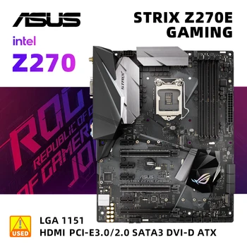 1151 Комплект материнской платы ASUS ROG STRIX Z270E GAMING + процессор i3-7100 Intel Z270 4 × DDR4 64 ГБ PCI-E 3.0 2 × M.2 HDMI DVI ATX