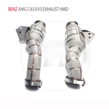 Водосточная труба выпускного коллектора HMD для Benz AMG C43 E43 E400 GLC43 Автомобильные Аксессуары С Коллектором каталитического нейтрализатора Без Кошачьей трубки